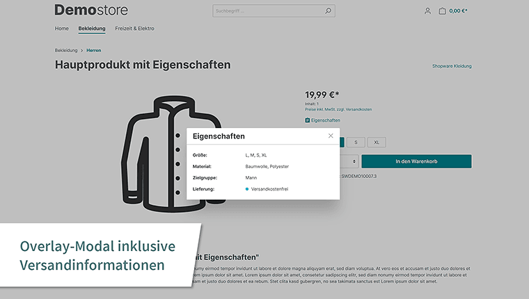 Eigenschaften Overlay - faesslich